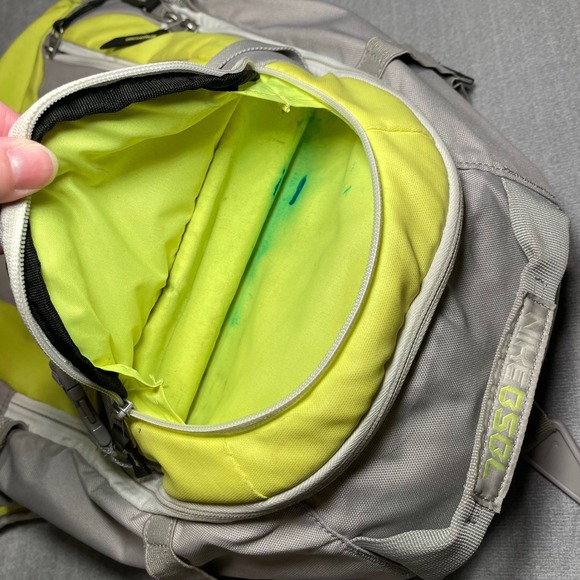 Nike Sport Backpack Gray Neon Yellow Swoosh Bsbl Travel Baseball Cooler Bag - Picture 5 of 7